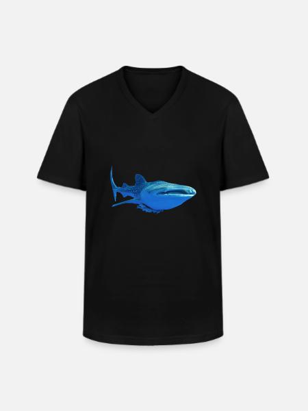 whale shark4k - Men's V-Neck T-Shirt - black