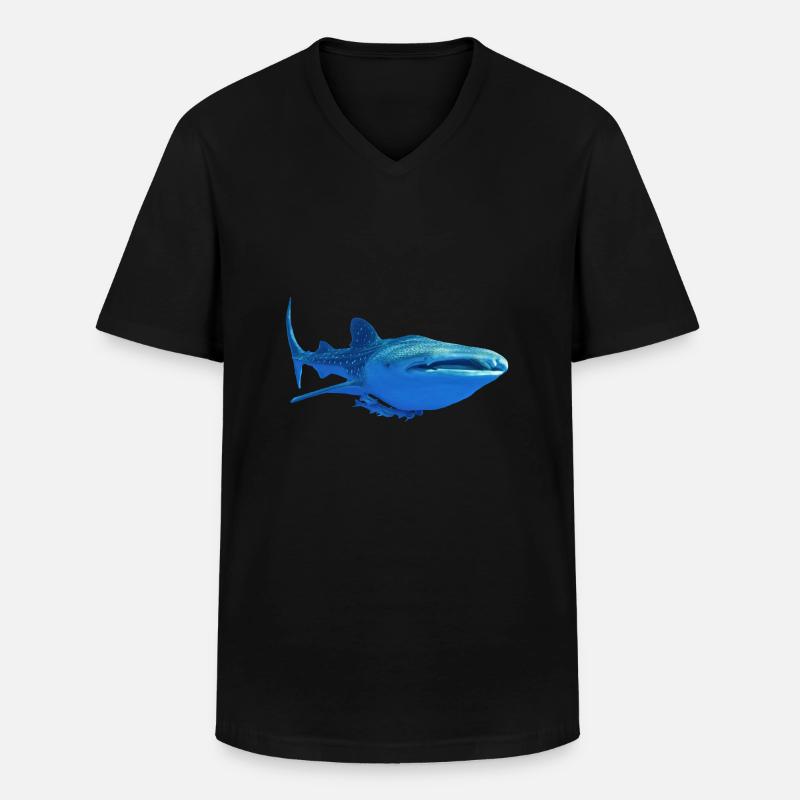 walhai4k - Männer-T-Shirt mit V-Ausschnitt - Schwarz