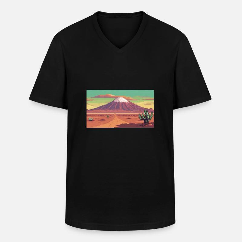 Atacama-Wüste, Chile - Pixel Art - Männer-T-Shirt mit V-Ausschnitt - Schwarz