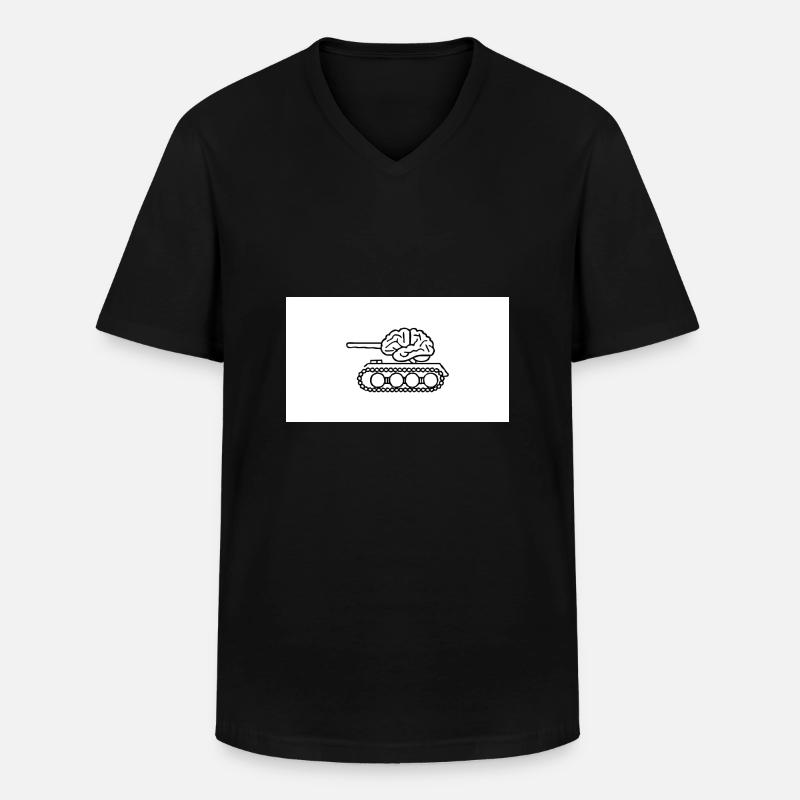 Denkpanzer - Männer-T-Shirt mit V-Ausschnitt - Schwarz