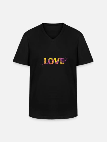 Love - Men's V-Neck T-Shirt - black