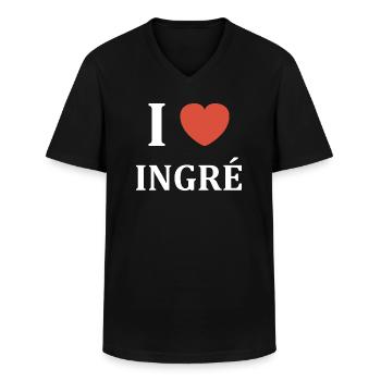 i love ingré - T-shirt col V Homme - noir - Devant - AI Model Male 178 dark (178cm)
