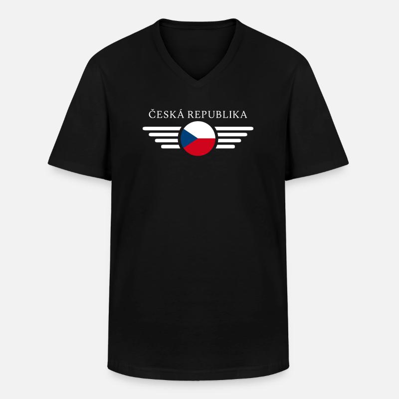 Tschechien - Männer-T-Shirt mit V-Ausschnitt - Schwarz