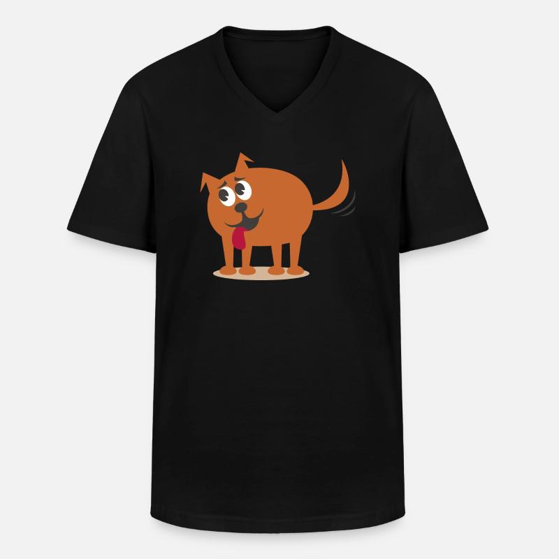 Hund - Männer-T-Shirt mit V-Ausschnitt - Schwarz