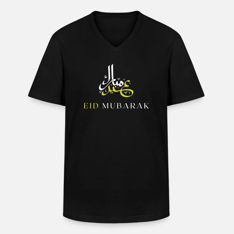 Islam Eid Mubarak - Männer-T-Shirt mit V-Ausschnitt - Schwarz