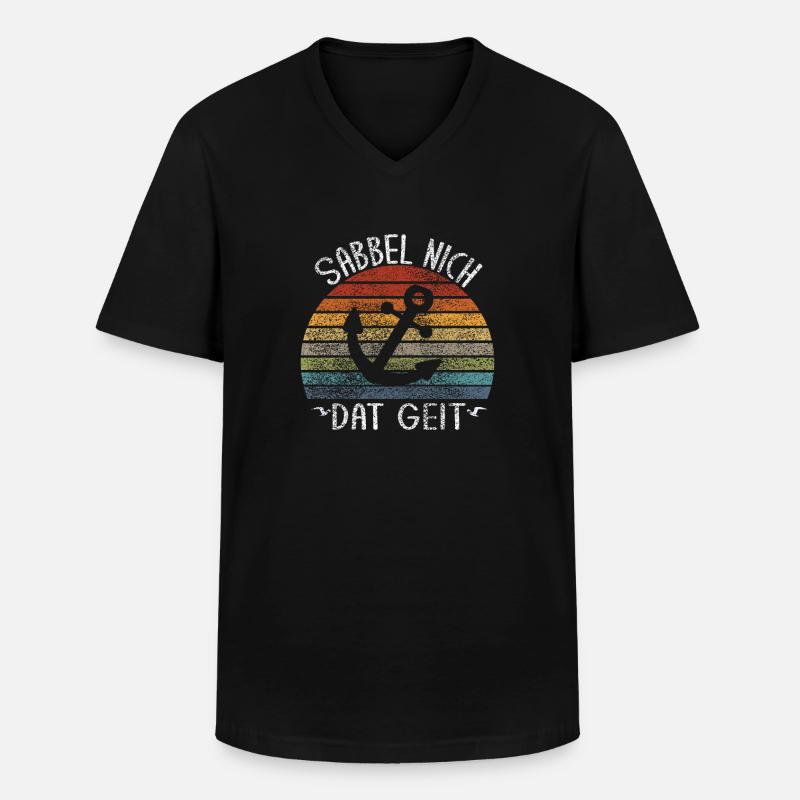 Sabbel Nich Dat Geit - Männer-T-Shirt mit V-Ausschnitt - Schwarz