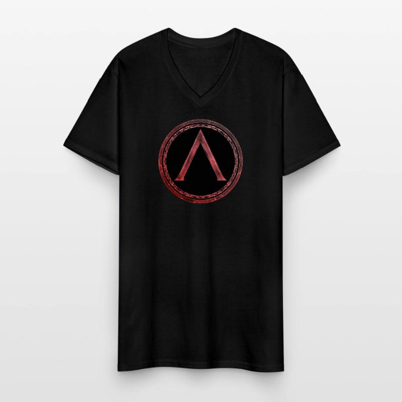 Sparta Lambda symbol Celtic fire red Men's V-Neck T-Shirt