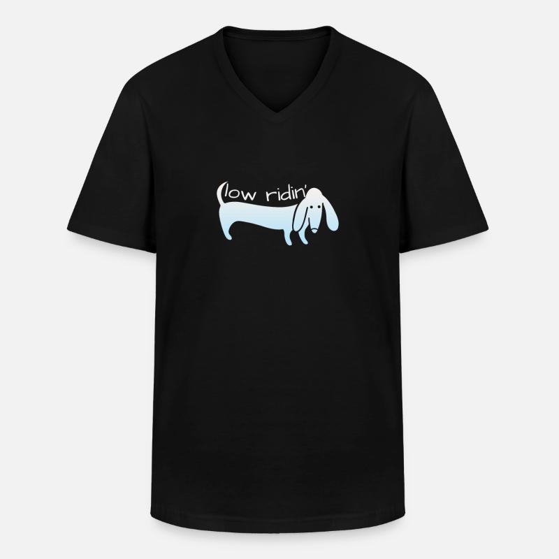 teckel - T-shirt col V Homme - noir