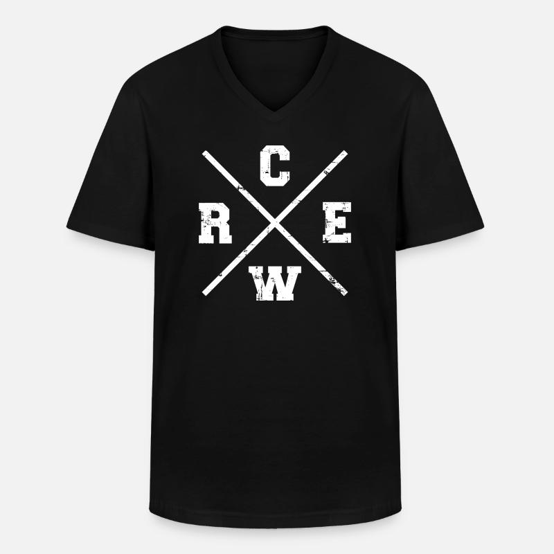 Crew - Männer-T-Shirt mit V-Ausschnitt - Schwarz
