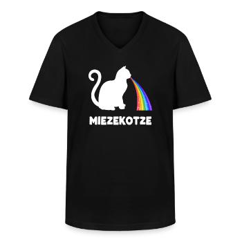 Miezekotze Mietzekotze Katze Meme Katzenliebhaber - Männer-T-Shirt mit V-Ausschnitt - Schwarz - Vorne - AI Model Male 178 dark (178cm)