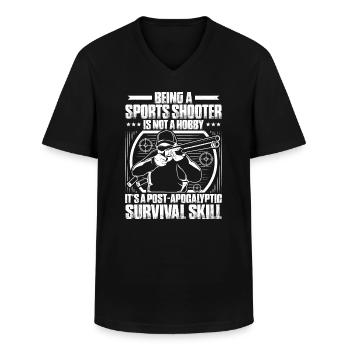 Sportschütze Sportschießen Schießsport Schütze - Männer-T-Shirt mit V-Ausschnitt - Schwarz - Vorne - AI Model Male 178 dark (178cm)