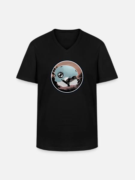 Surfing Waschbär - Männer-T-Shirt mit V-Ausschnitt - Schwarz