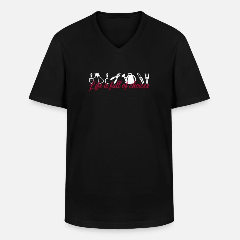 Garten - Männer-T-Shirt mit V-Ausschnitt - Schwarz