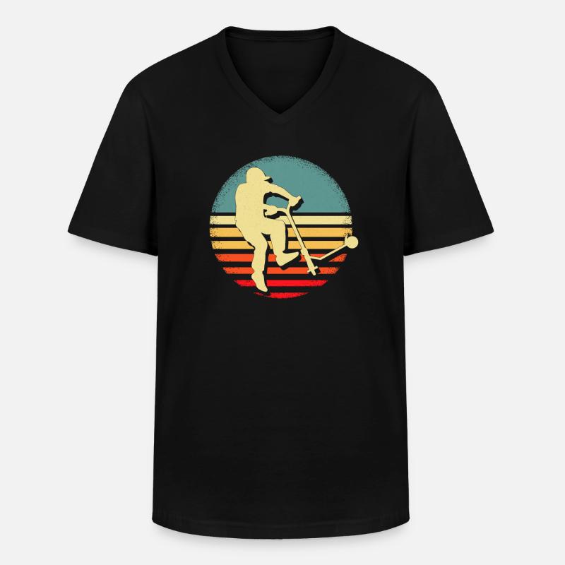 Scooter Stunt Tretroller Geschenkidee - Männer-T-Shirt mit V-Ausschnitt - Schwarz