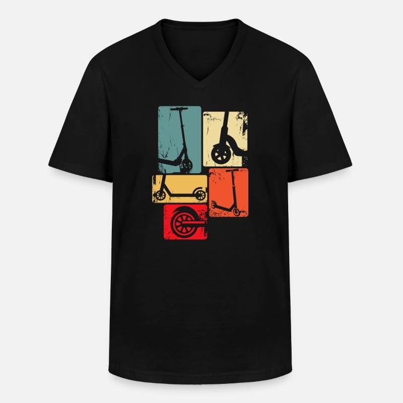 Scooter Roller Stunt Tretroller Geschenk - Männer-T-Shirt mit V-Ausschnitt - Schwarz