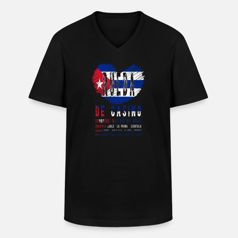 Rueda de casino Salsa Rueda - Männer-T-Shirt mit V-Ausschnitt - Schwarz
