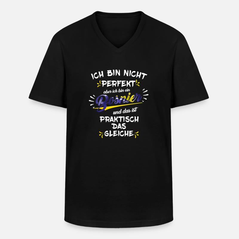 Bosnien Ich bin ein Bosnier - Männer-T-Shirt mit V-Ausschnitt - Schwarz
