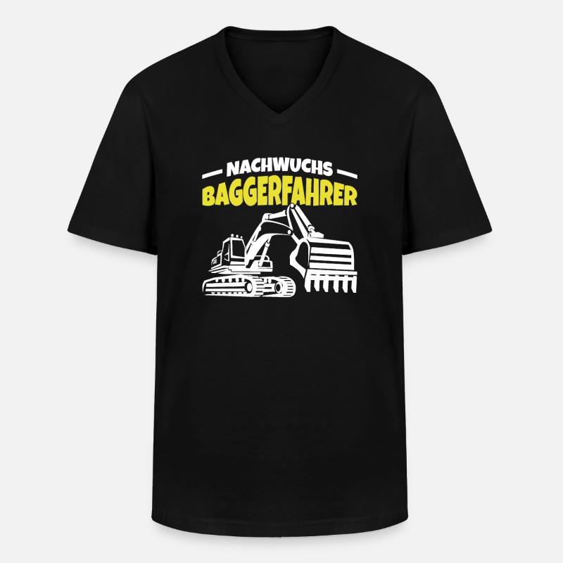 Nachwuchs Baggerfahrer Bagger Junge - Männer-T-Shirt mit V-Ausschnitt - Schwarz