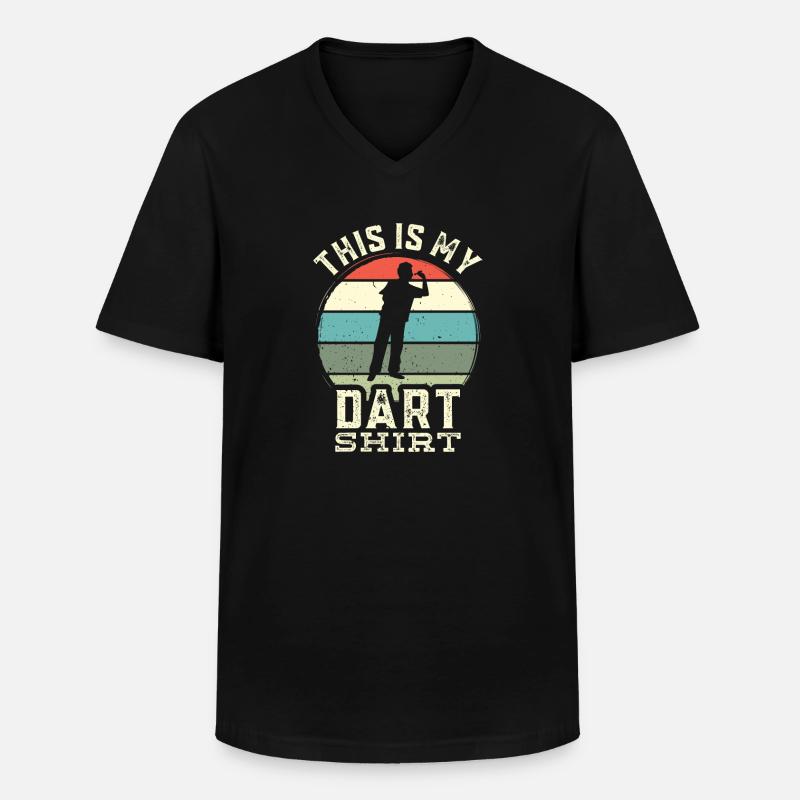 Dart , Dart Tshirt - Männer-T-Shirt mit V-Ausschnitt - Schwarz