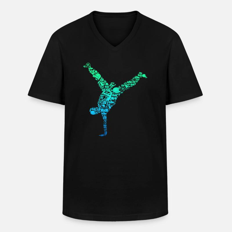 Breakdance Breakdancer Breakdancing - Männer-T-Shirt mit V-Ausschnitt - Schwarz