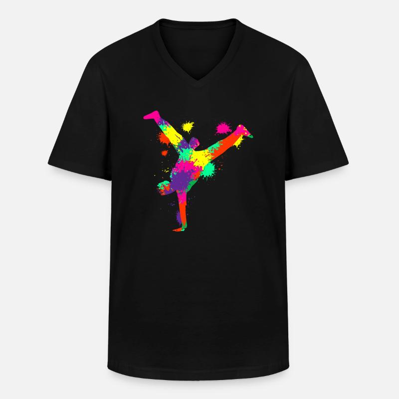 Breakdancer Breakdance Breakdancing - Männer-T-Shirt mit V-Ausschnitt - Schwarz