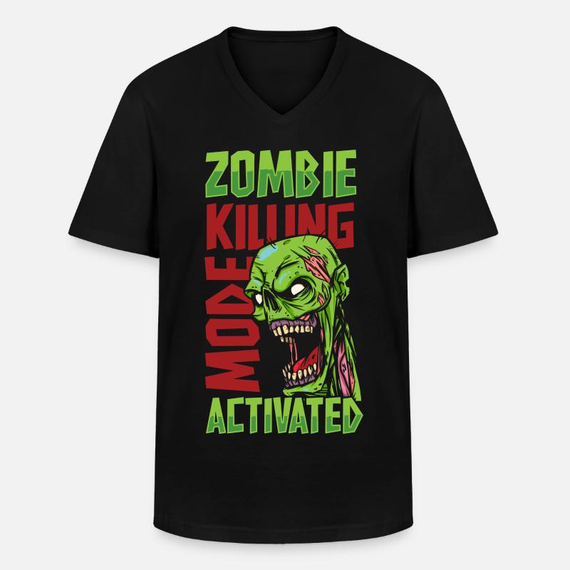 Zombie Zombies Horror - Männer-T-Shirt mit V-Ausschnitt - Schwarz