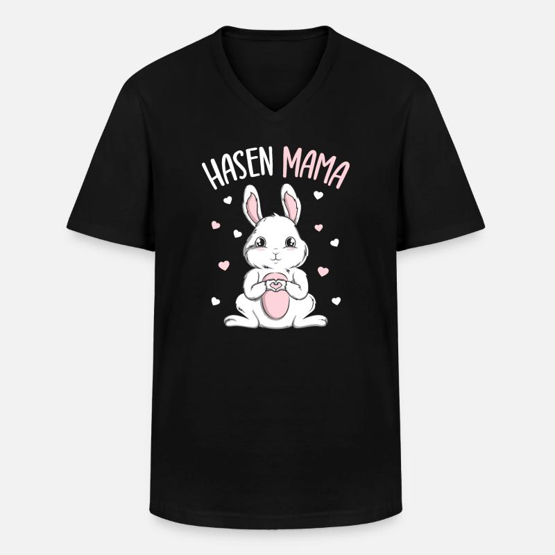 Rabbit Rabbit Mama Rabbit - Men's V-Neck T-Shirt - black