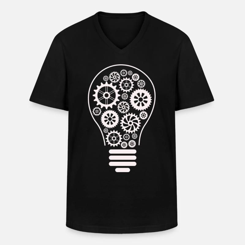 Birne - Glühbirne - Lampe - Strom - Männer-T-Shirt mit V-Ausschnitt - Schwarz