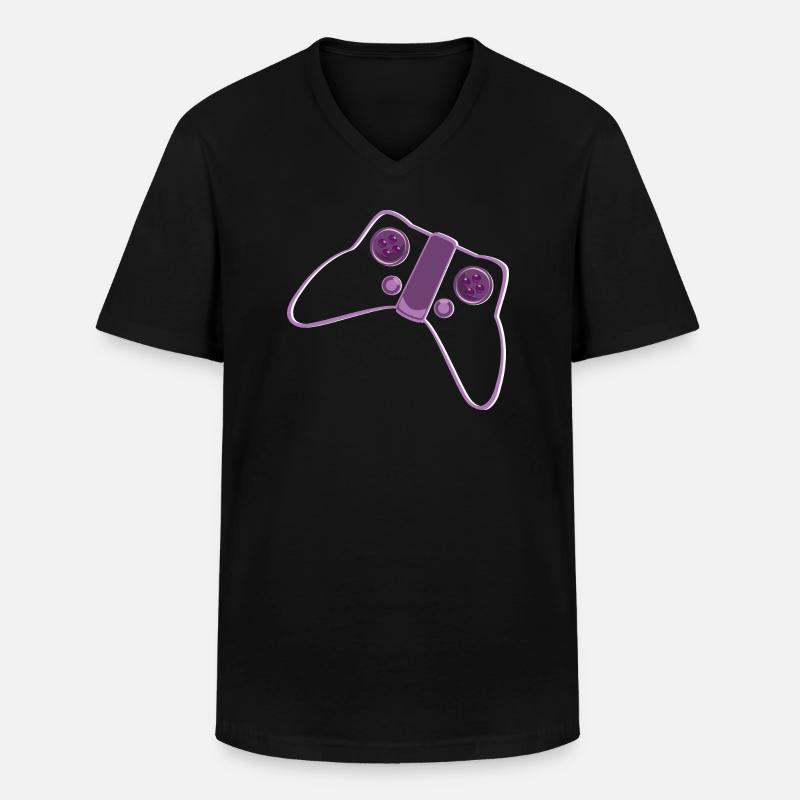 Kontroller Pink Lila - Männer-T-Shirt mit V-Ausschnitt - Schwarz