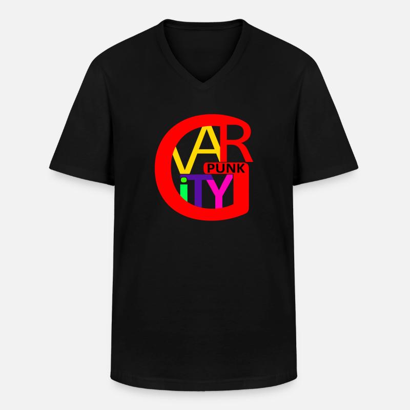 GRAVITY in Schneckenform - Männer-T-Shirt mit V-Ausschnitt - Schwarz