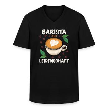 Barista Kaffee Beruf - Männer-T-Shirt mit V-Ausschnitt - Schwarz - Vorne - AI Model Male 178 dark (178cm)