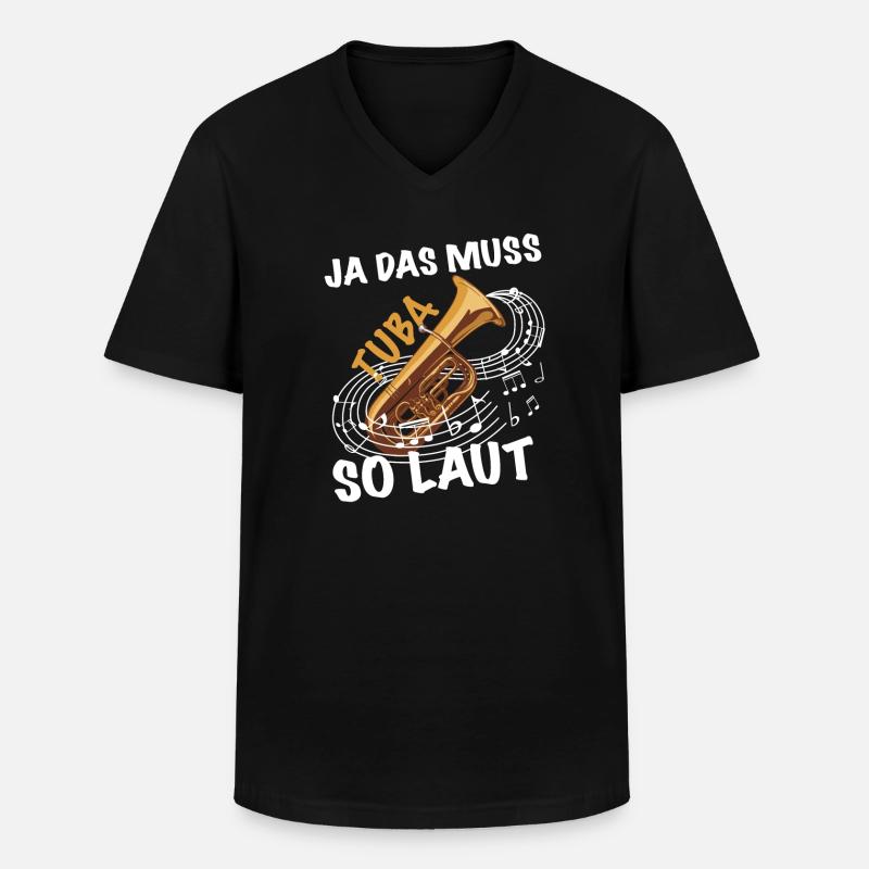Tuba spielen laut - Männer-T-Shirt mit V-Ausschnitt - Schwarz