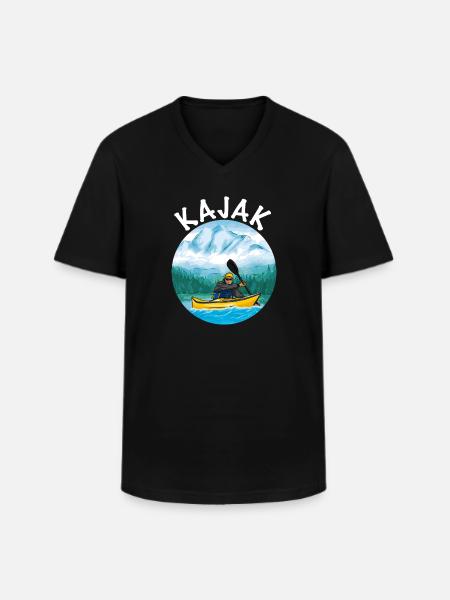Kayaking - Men's V-Neck T-Shirt - black