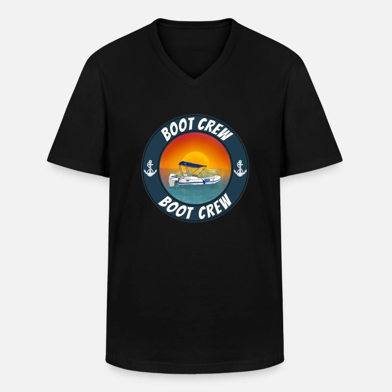 Boot crew Motorboot - Männer-T-Shirt mit V-Ausschnitt - Schwarz