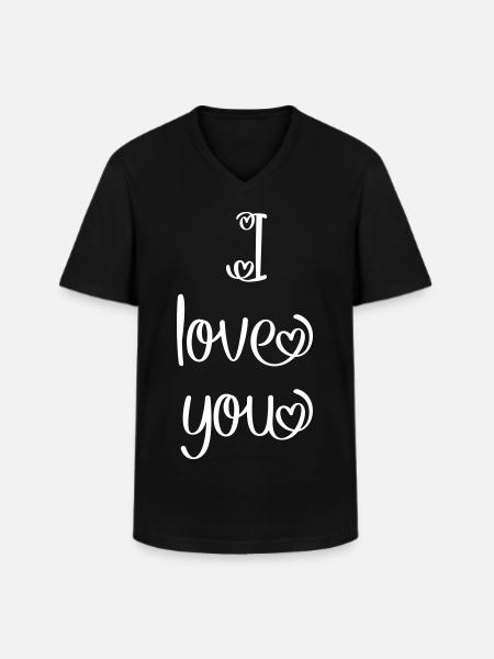 I love you - Men's V-Neck T-Shirt - black