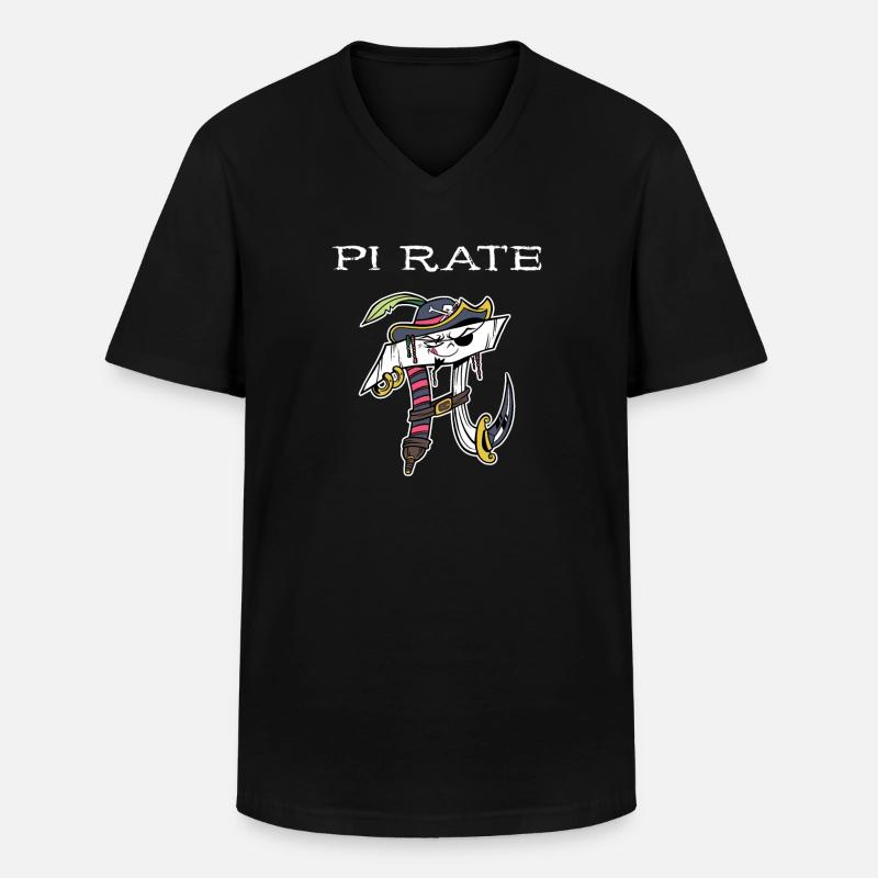 Math Pirate Pi - Männer-T-Shirt mit V-Ausschnitt - Schwarz