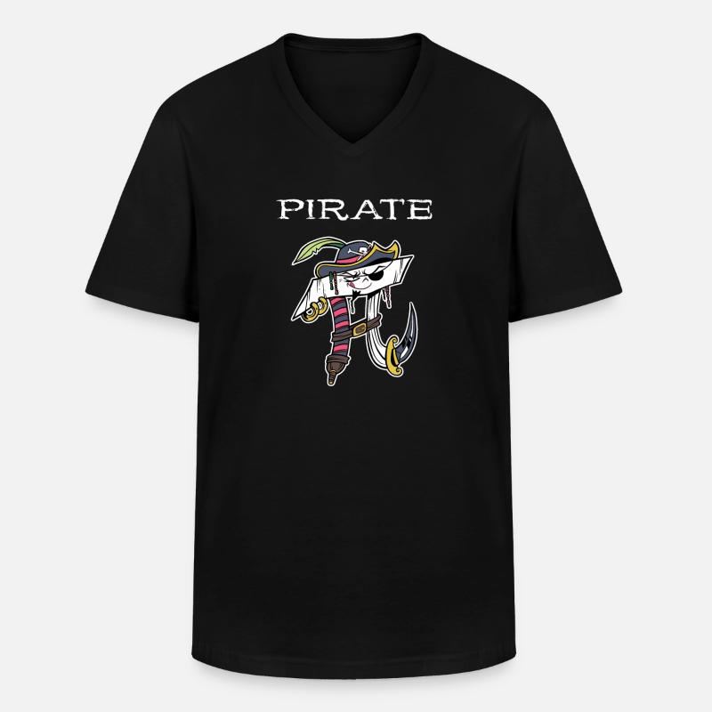 Math Pirate Pi - Männer-T-Shirt mit V-Ausschnitt - Schwarz