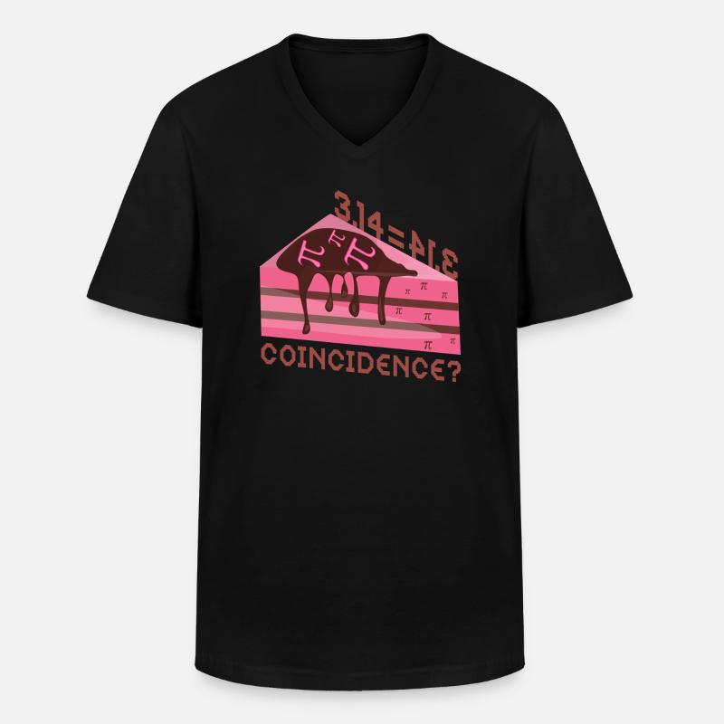 Math 3,14 = Pie - Coincidence? Pi - Männer-T-Shirt mit V-Ausschnitt - Schwarz