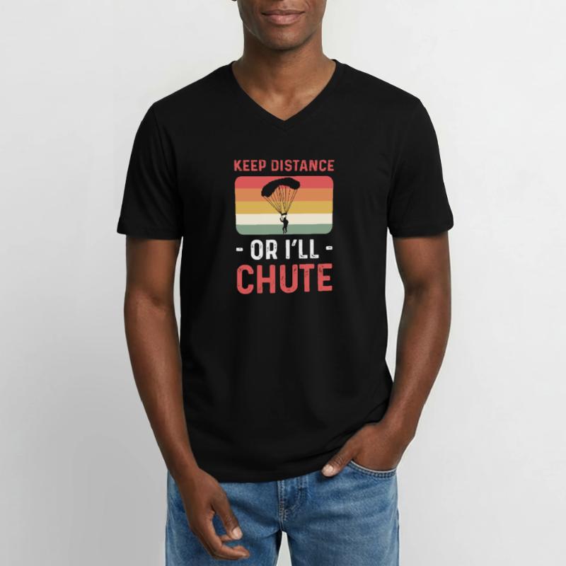 Abstand Halten Oder Ich Springe Ab! Männer-T-Shirt mit V-Ausschnitt