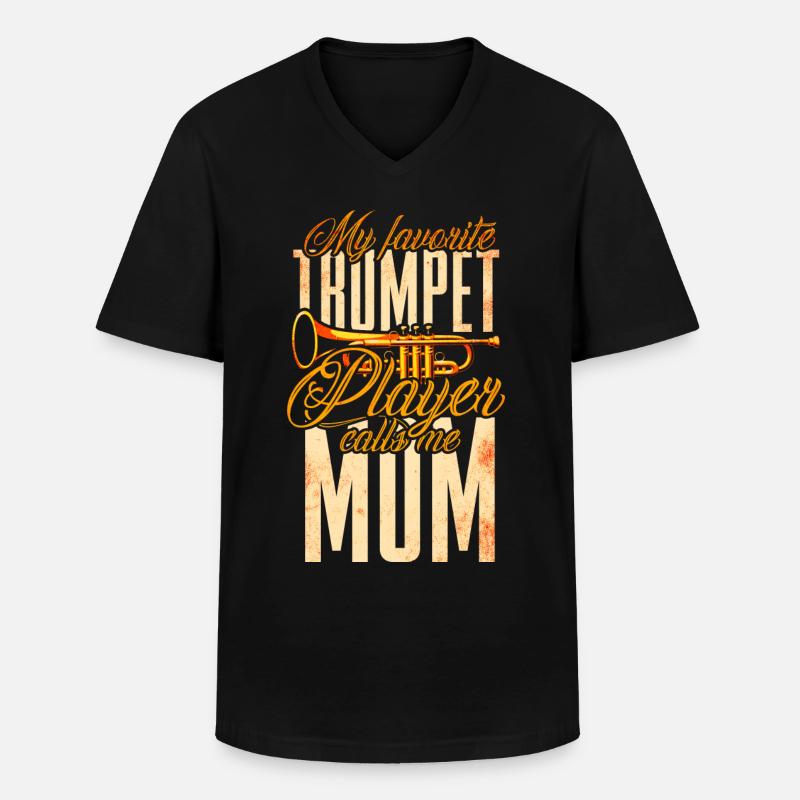 Trompete Mutter Blasmusik - Männer-T-Shirt mit V-Ausschnitt - Schwarz