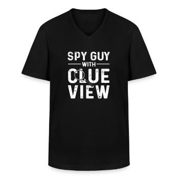 Espion guy avec vue d’indice. Espion. Détective privé - T-shirt col V Homme - noir - Devant - AI Model Male 178 dark (178cm)