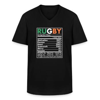 Nutrition Irlande Rugby - T-shirt col V Homme - noir - Devant - AI Model Male 178 dark (178cm)