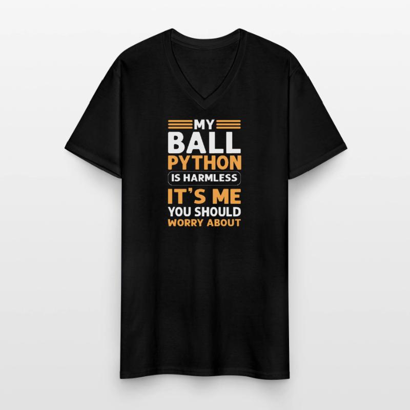 Mon python boule est inoffensif. Royal Python T-shirt col V Homme