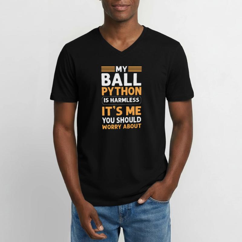 Meine Ballpython Ist Harmlos. Königliche Python Männer-T-Shirt mit V-Ausschnitt