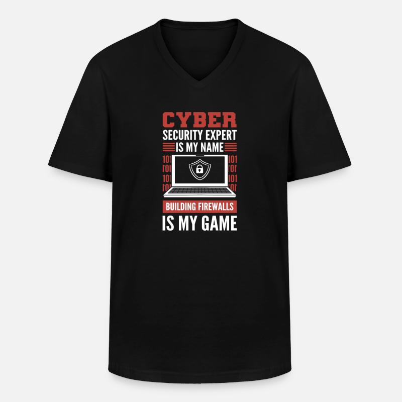 White Hat Hacker. Cyber-krieger. - Männer-T-Shirt mit V-Ausschnitt - Schwarz