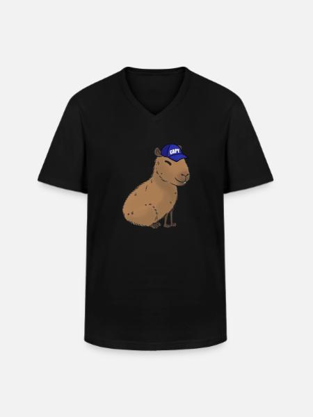 Capybara - Men's V-Neck T-Shirt - black