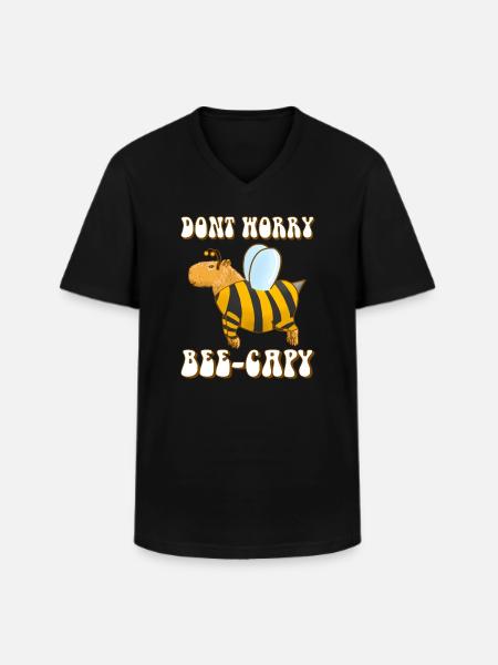 Capybara Bee Costume - Men's V-Neck T-Shirt - black