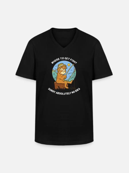 Funny Fishing Saying - Men's V-Neck T-Shirt - black