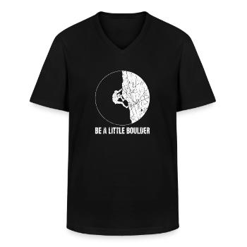 Vær en lille Boulder Boulderer Climber - Klassisk herre T-shirt med V-udskæring - sort - Foran - AI Model Male 178 dark (178cm)