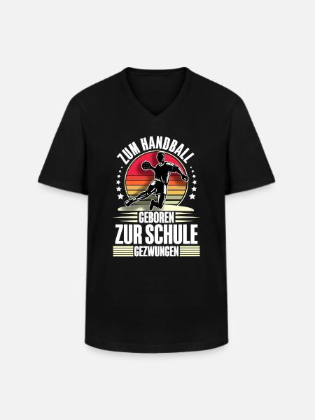 Handball Handballer - Männer-T-Shirt mit V-Ausschnitt - Schwarz